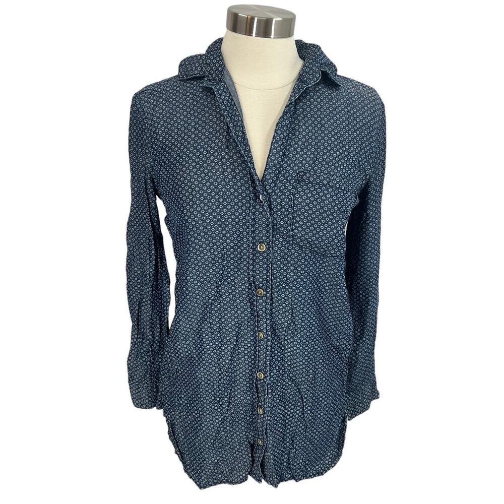 CLOTH AND STONE Long Button Up Top SZ XS